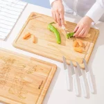 تخته گوشت مستطیل هوم کت HOMEKET چوبی کوچک طرح دار کد 3793
