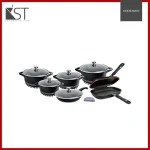 سرویس قابلمه گرانیت KST کی اس تی 14 پارچه مشکی کد 9210