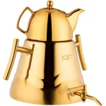 کتری و قوری KST کی اس تی مدل هرمی تمام طلایی کد 604G
