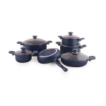 سرویس قابلمه گرانیت Riwald ریوالد 11 پارچه مدل یورک آبی نفتی کد 6501111-0116