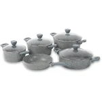 سرویس قابلمه گرانیت Riwald ریوالد 9 پارچه مدل پریستون طوسی طرح دار کد 6501109-0314