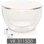کاسه 2 جداره تکی 1200میلی لیتر بزرگ بی وی کی BVK مدل pirex کد VK311500