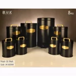ست سرویس آشپزخانه 8 پارچه در فلزی بی وی کی BVK مدل Royal (G) Black کد VK822591