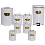 ست سرویس آشپزخانه 8 پارچه در فلزی بی وی کی BVK مدل Royal (G) White کد VK822596