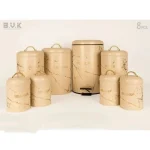 ست سرویس آشپزخانه 8 پارچه در فلزی بی وی کی BVK مدل Marble (G) Cream کد VK825592