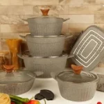 قابلمه 15 پارچه بی وی کی BVK مدل طوسی گرانیت کد VK713515-9