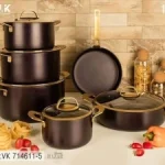 سرویس قابلمه 11 پارچه بی وی کی BVK طرح Galaxy بنفش کد VK714611-5