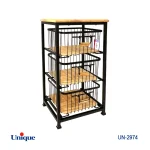 جا سیب زمینی و پیاز مربع سه طبقه یونیک Unique کد UN-2974